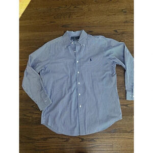 Polo Ralph Lauren Classic Fit Button Shirt Long Sleeve Blue Size 16 32/33 T0689